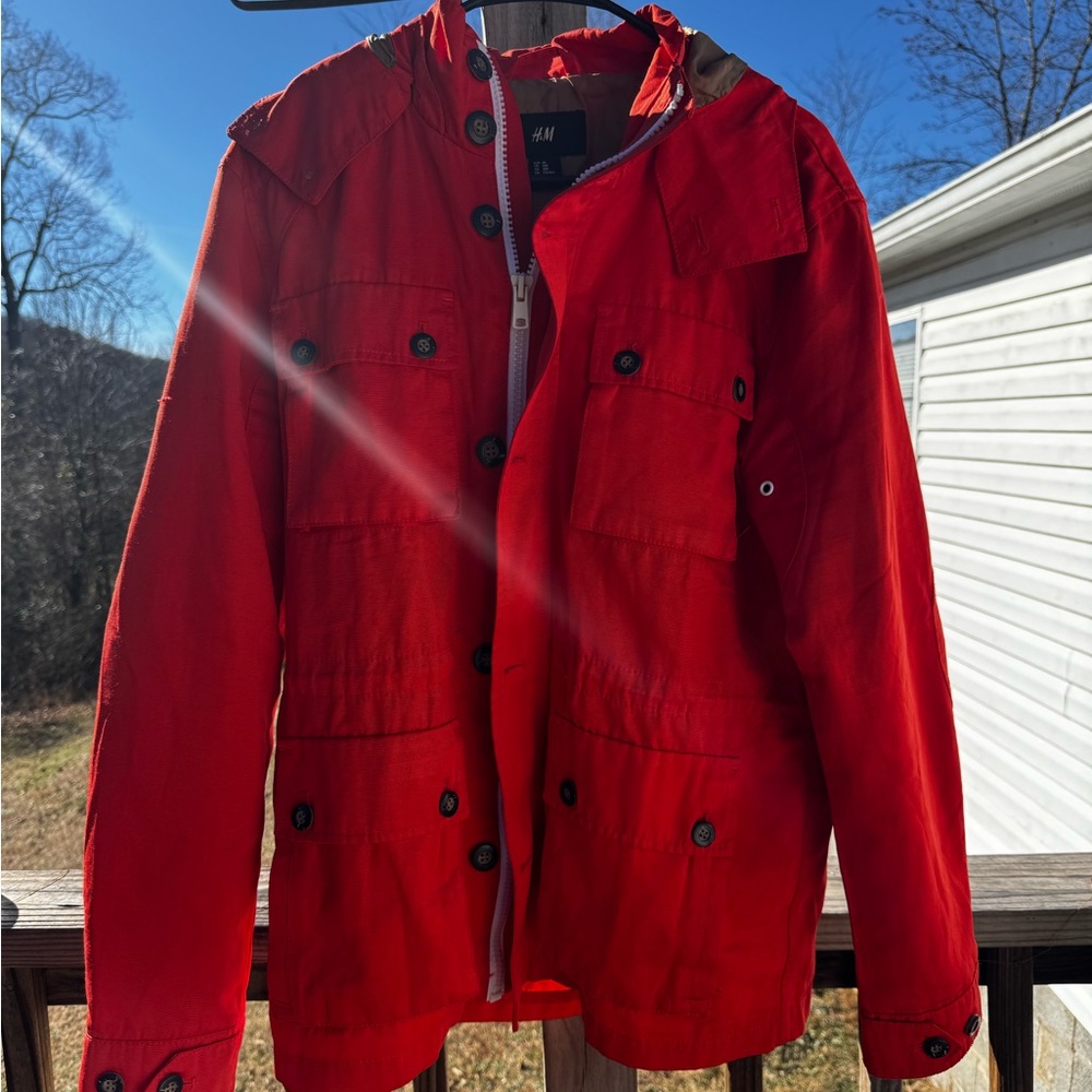 H&M Men's Bold Red Military Jacket